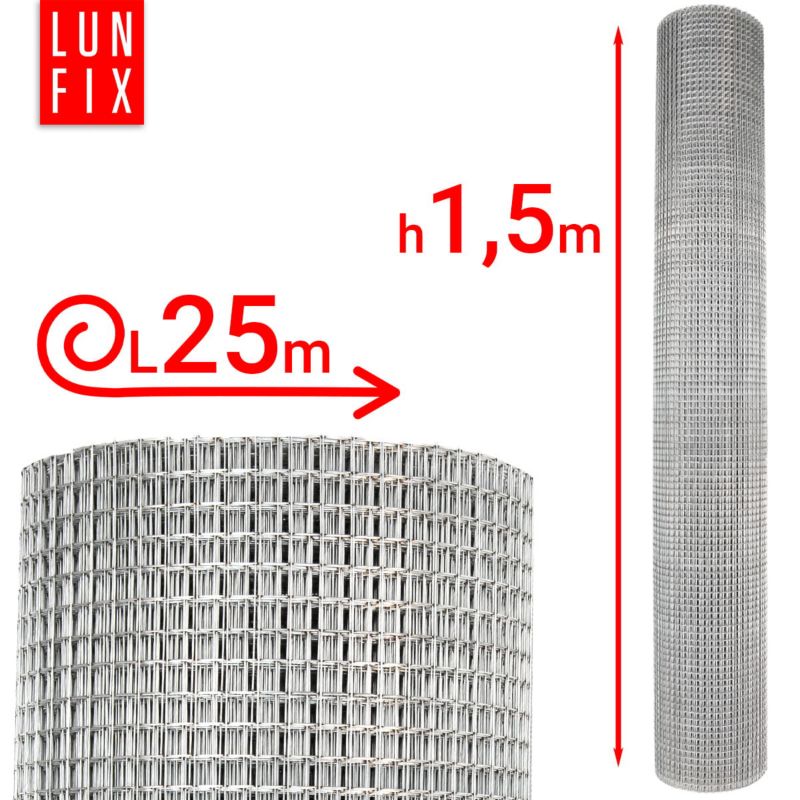 Siatka zgrzewana Lun Fix 150cm 13x13mm fi0,8mm ocynkowana 25mb 1szt.
