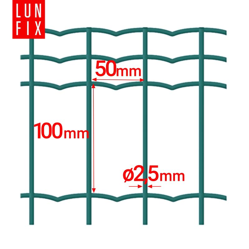 Siatka zgrzewana Lun Fix 150cm zielona zgrzewana 25mb 1szt.