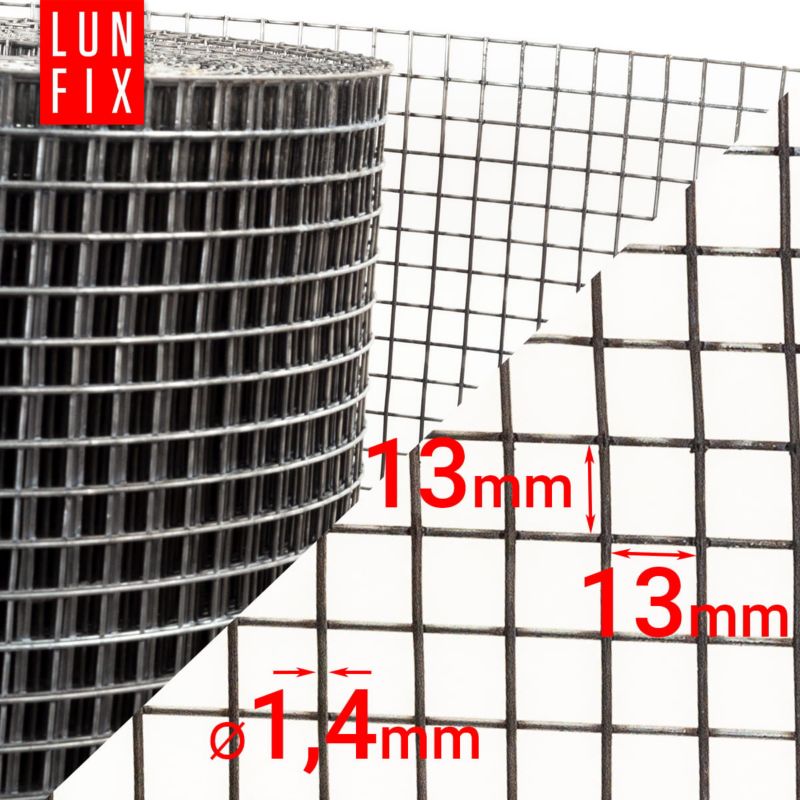 Siatka zgrzewana Lun Fix 50cm 13x13mm fi1,4mm ocynkowana 1mb 1szt.