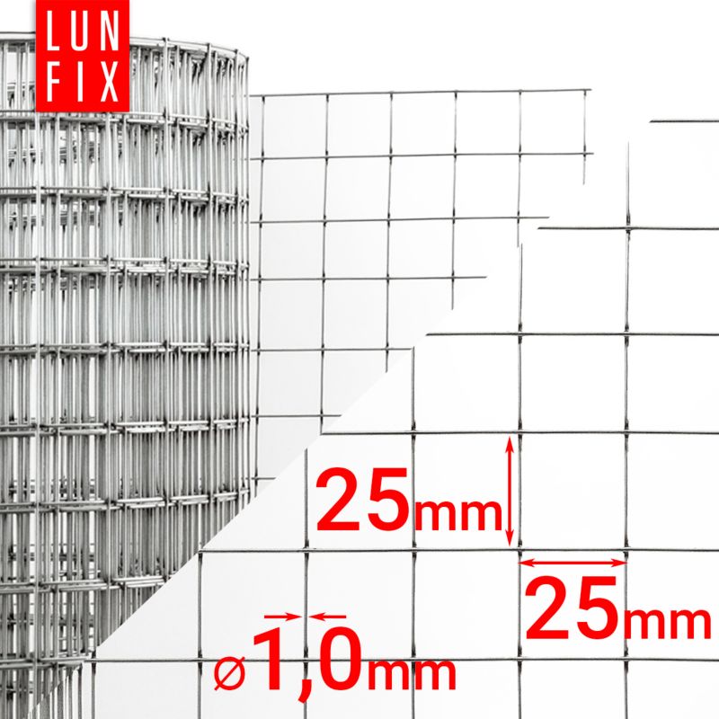 Siatka zgrzewana Lun Fix 50cm 25x25mm fi1mm ocynkowana 1mb 1szt.
