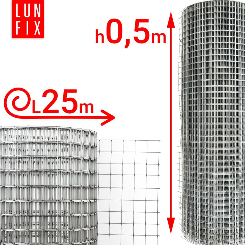 Siatka zgrzewana Lun Fix 50cm 25x25mm fi1mm ocynkowana 25mb 1szt.