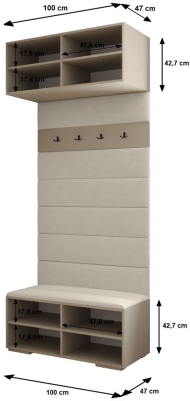 Siedzisko Abiks INOVA panele tapicerowane szer.100cm wz.1 czarny 1szt.