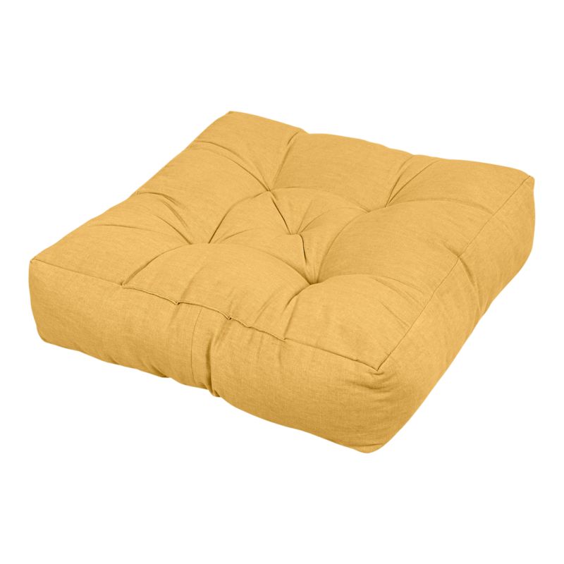 Siedzisko GoodHome Hiva bawełna 50 x 50 x 10 cm musztardowe