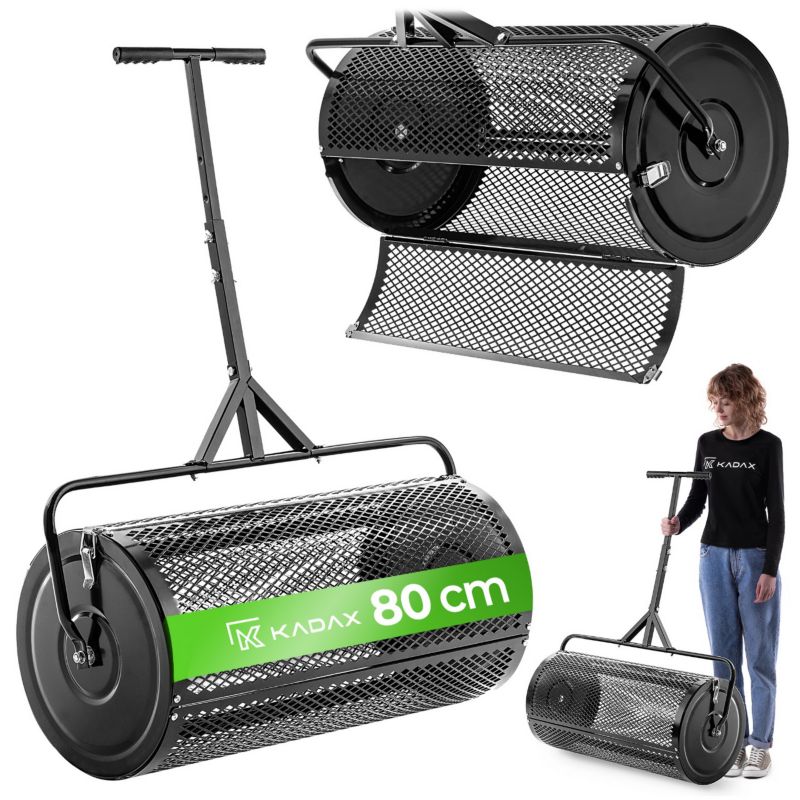 Siewnik ogrodowy KADAX stalowy bębnowy 80 cm 100 L 1 szt.