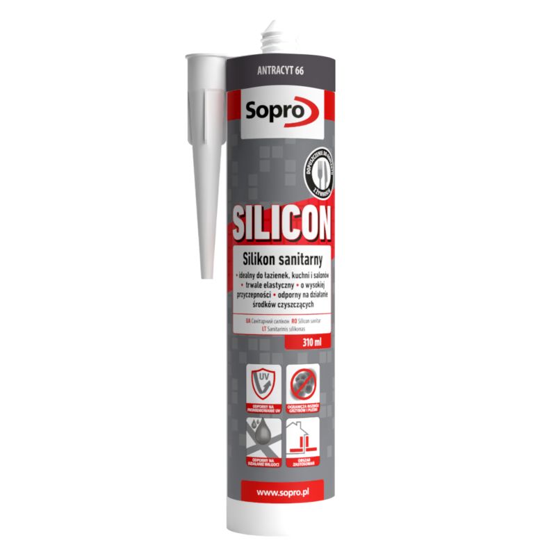 Silikon sanitarny Sopro 310 ml antracyt 66