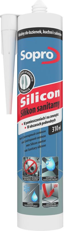 Silikon sanitarny Sopro 310 ml beton szary 14