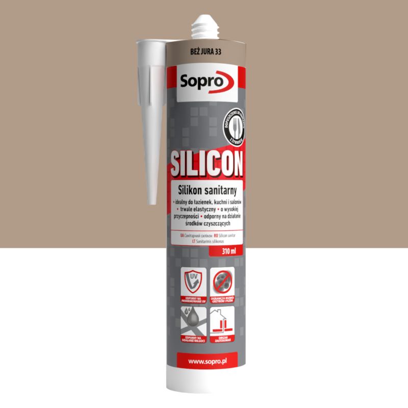 Silikon sanitarny Sopro 310 ml beż jura 33