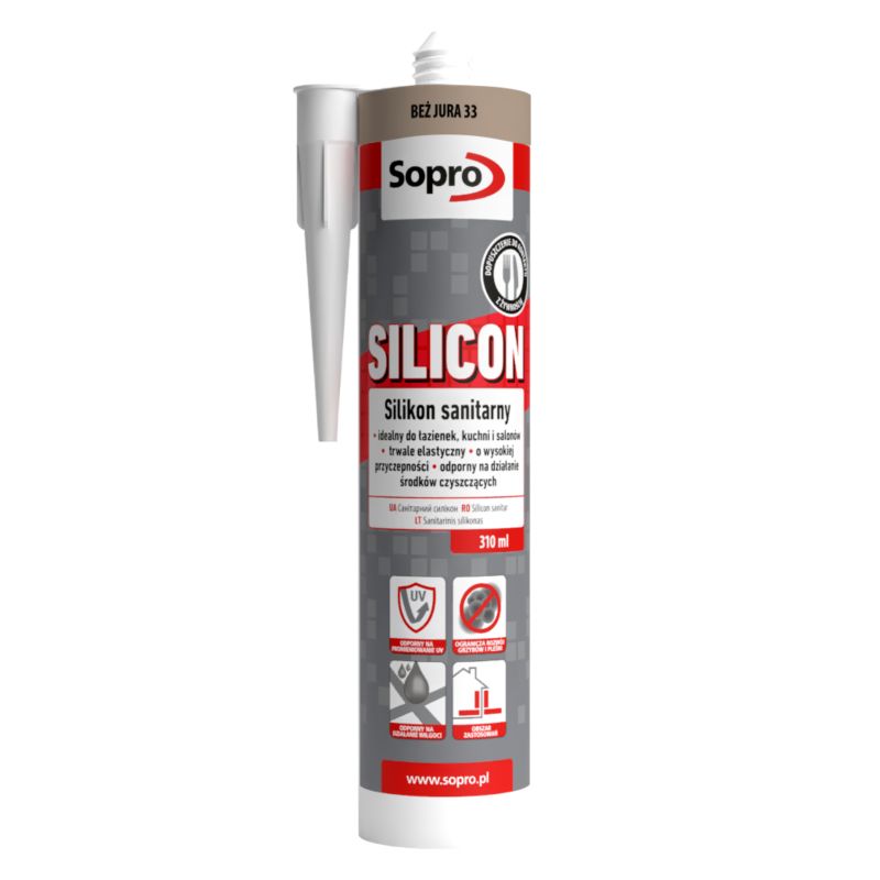 Silikon sanitarny Sopro 310 ml beż jura 33