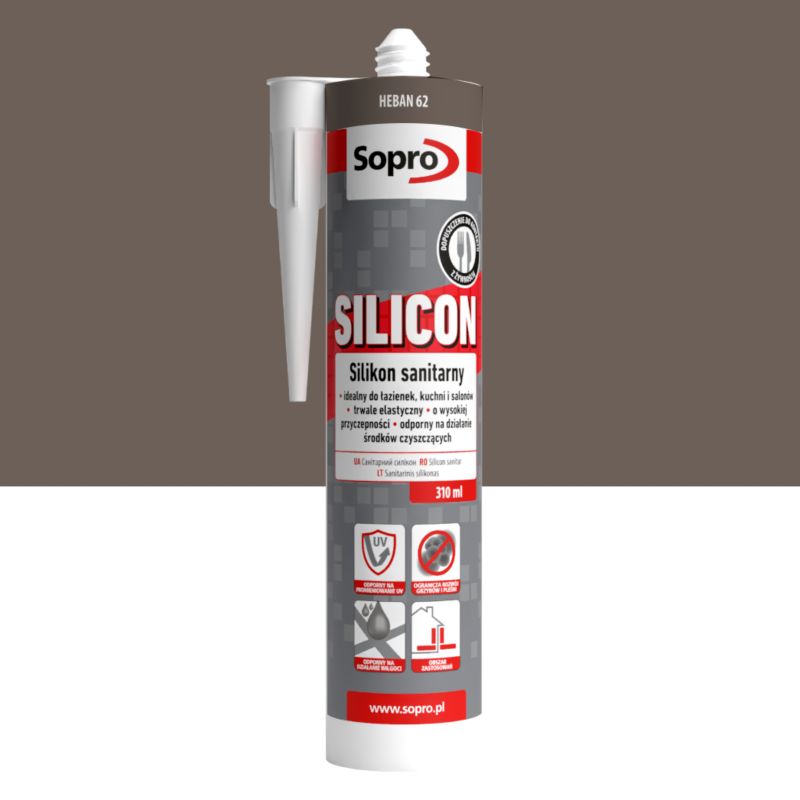 Silikon sanitarny Sopro 310 ml heban