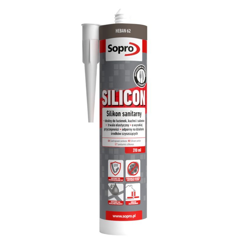 Silikon sanitarny Sopro 310 ml heban