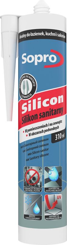 Silikon sanitarny Sopro 310 ml kamień szary 22
