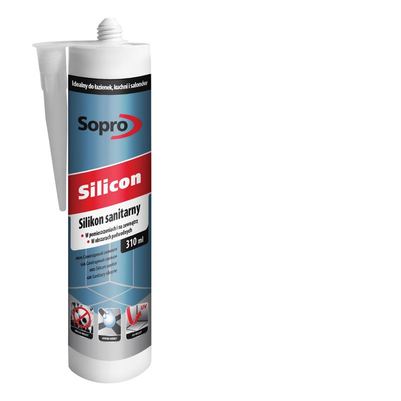 Silikon sanitarny Sopro srebrno - szary 17 310 ml