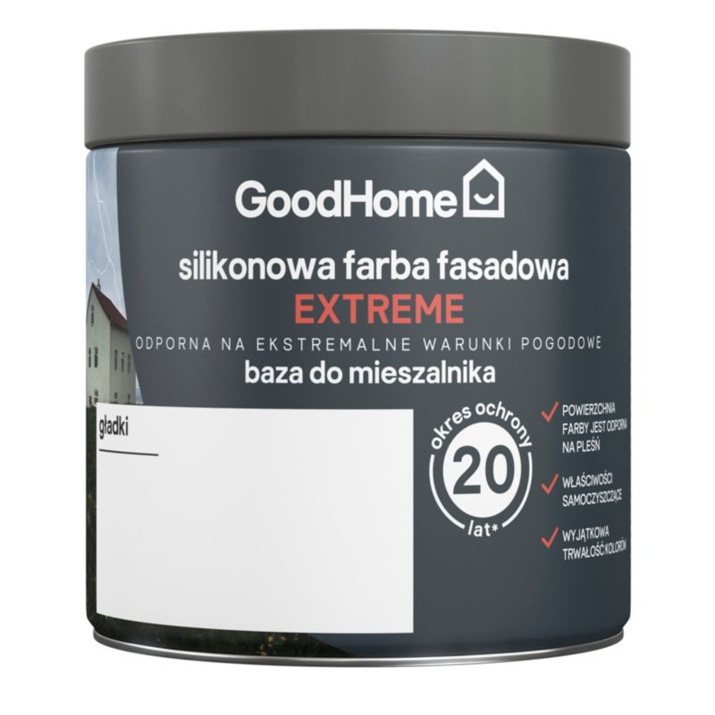 Silikonowa farba fasadowa GoodHome 0,236 l baza B1