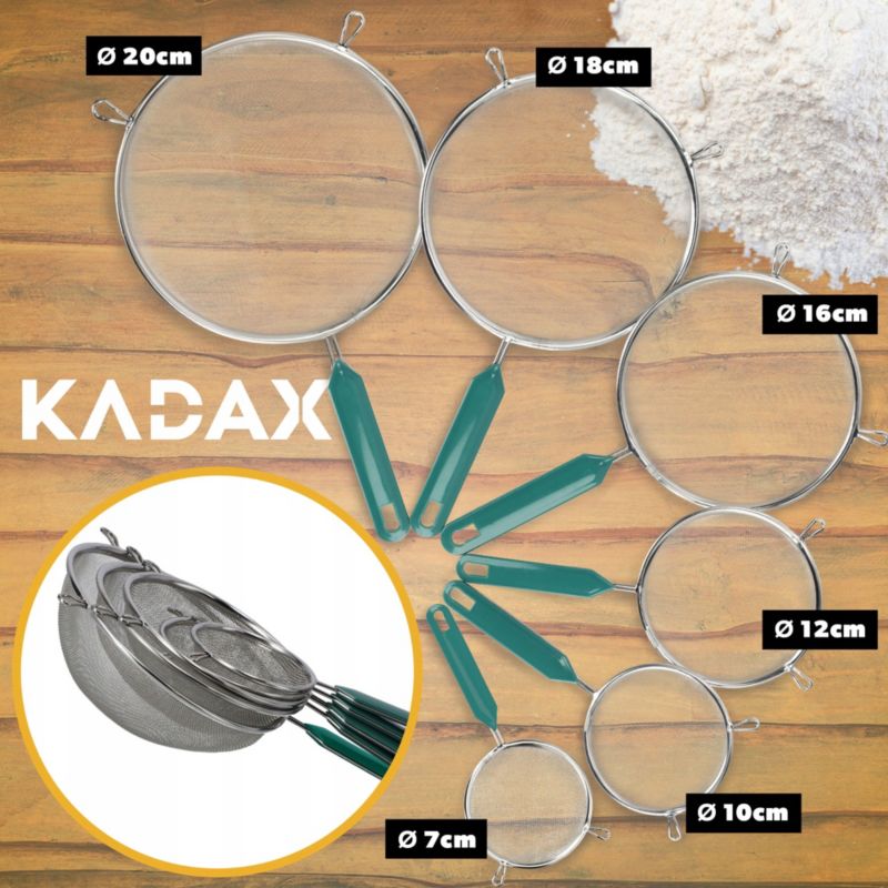 Sitko KADAX Kuchenne Przesiewacz mąki Nierdzewne Zielony 10 cm 1 szt.