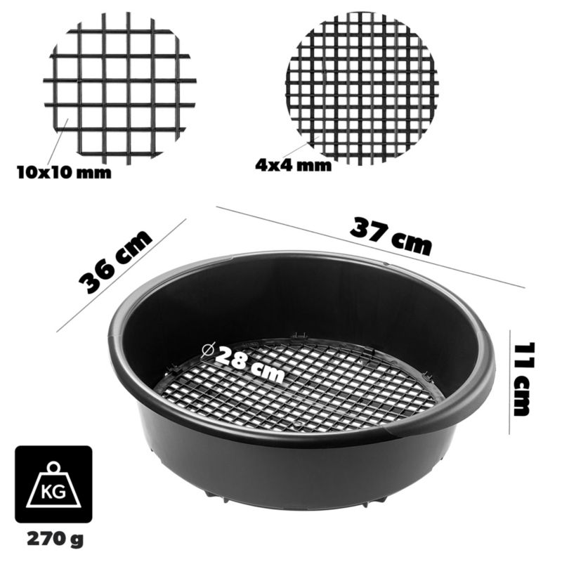 Sitko KADAX Sito Ogrodowe 37cm Do Przesiewania Regulowane Ziemi Kompostu Kamieni 1szt.