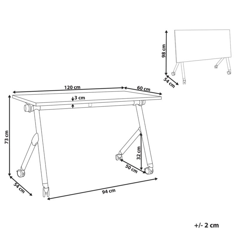 Składane biurko Bendi 120 cm 60 cm Brązowy 1 szt.
