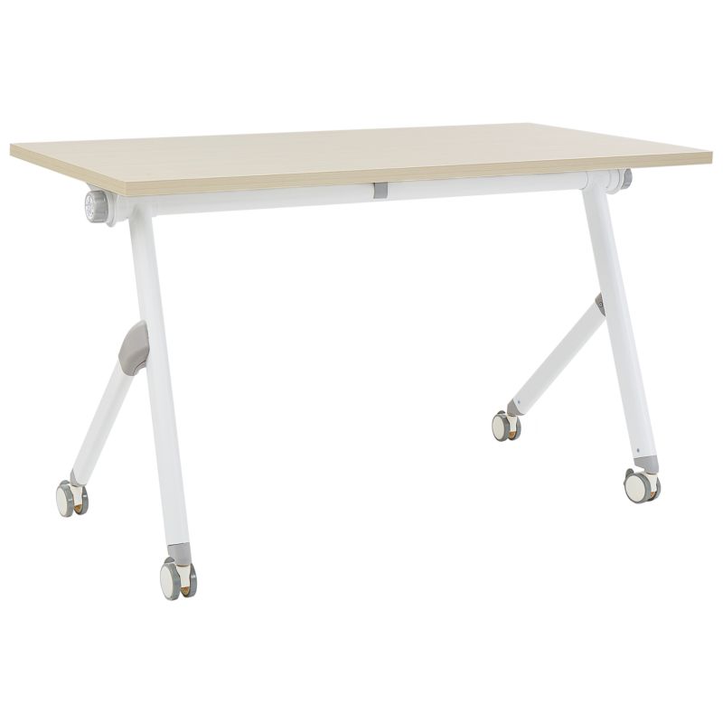 Składane biurko Bendi 120 cm 60 cm z kółkami Jasnobrązowy 1 szt.