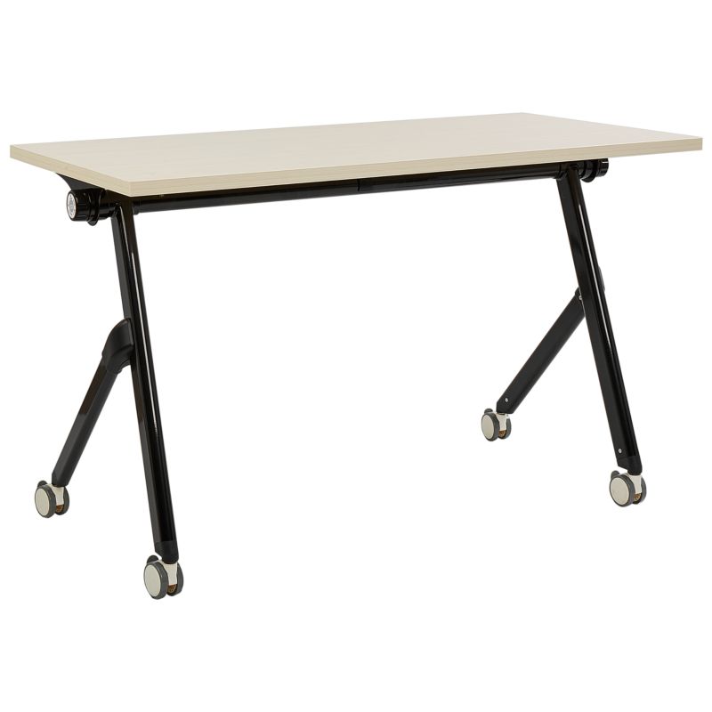 Składane biurko Bendi 120 cm 60 cm z kółkami Jasnobrązowy 1 szt.