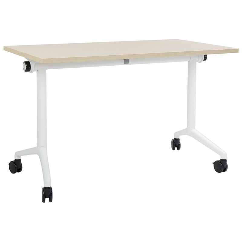 Składane biurko Cavi 120 cm 60 cm z kółkami Jasnobrązowy 1 szt.