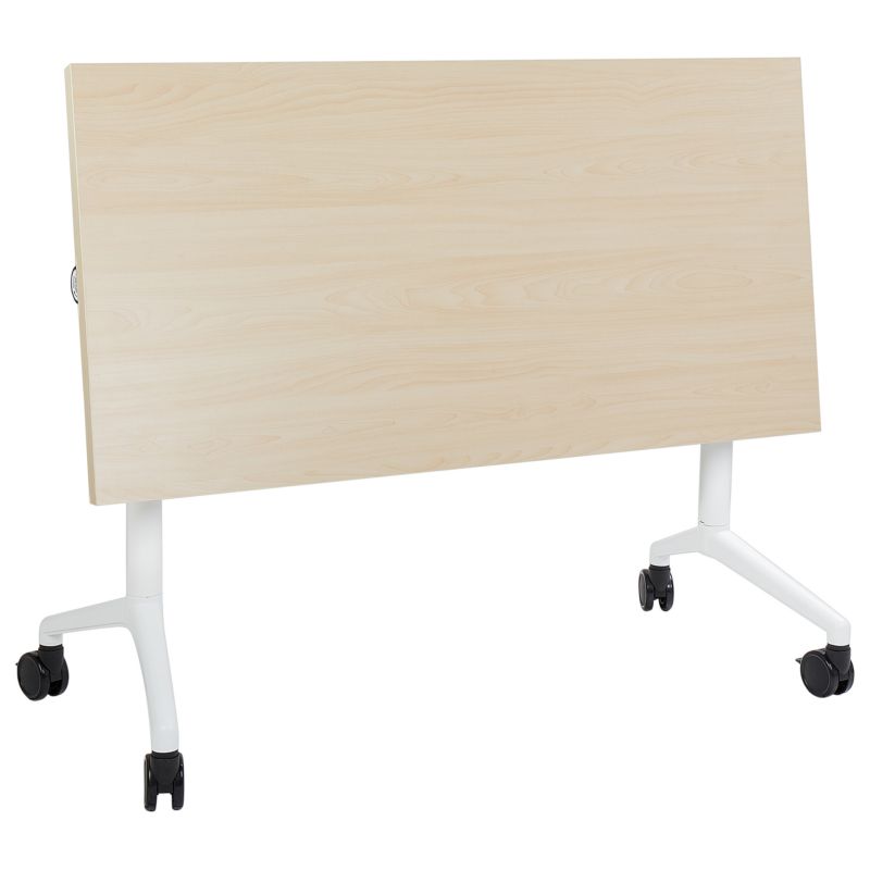 Składane biurko Cavi 120 cm 60 cm z kółkami Jasnobrązowy 1 szt.