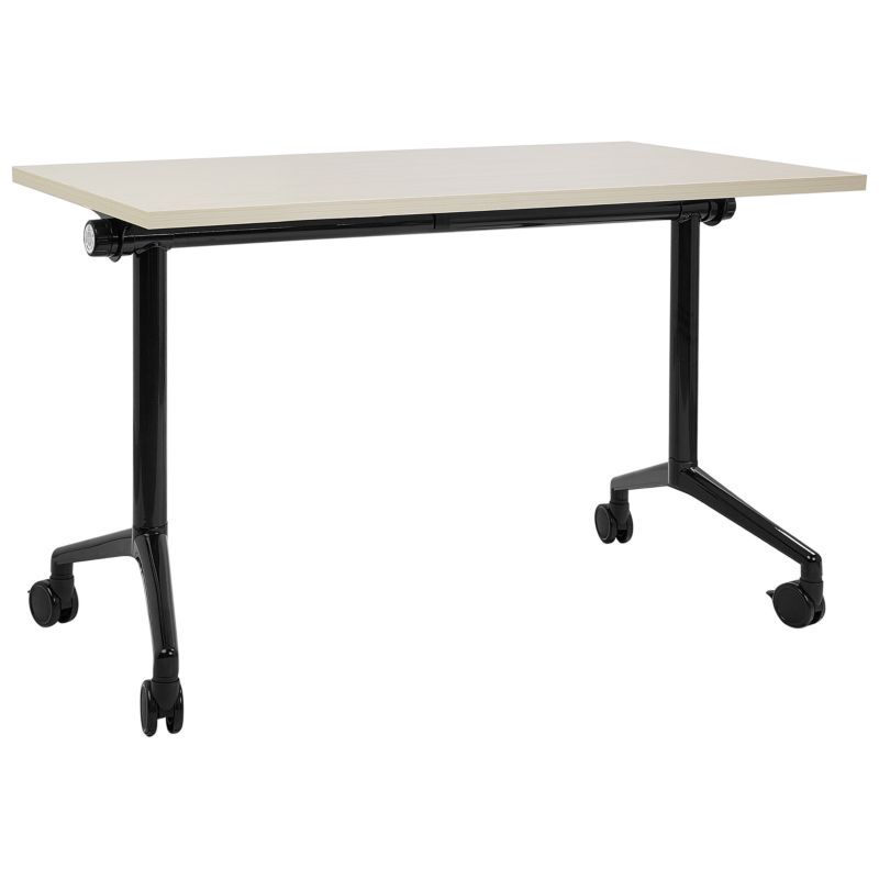 Składane biurko Cavi 120 cm 60 cm z kółkami Jasnobrązowy 1 szt.