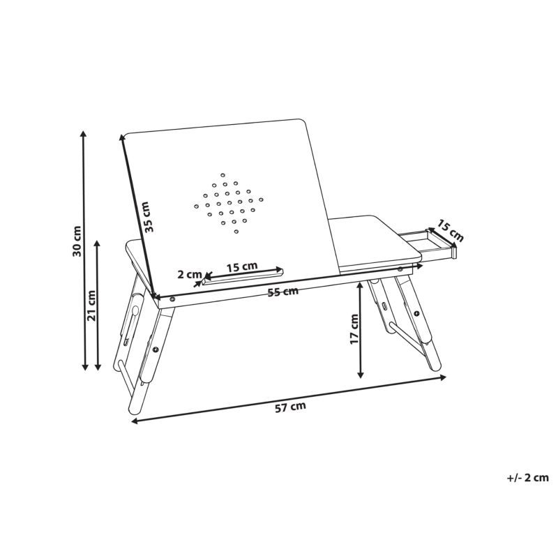Składany stolik pod laptopa Orge Jasnobrązowy 57 cm 35 cm 1 szt.