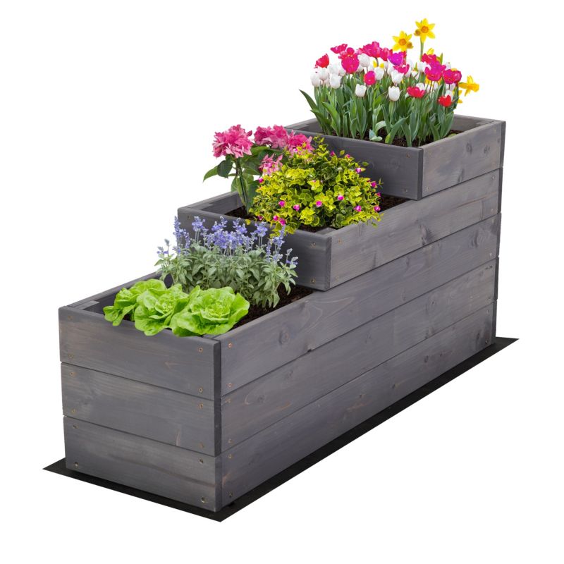 Skrzynia na warzywa MODO24 inspekt 45x30x93 cm szara impregnacja wysoka 1 szt.