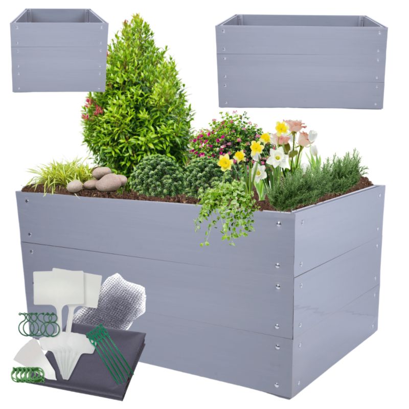 Skrzynia na warzywa MODO24 modułowa plastikowa trwała odporna na warunki atmosferyczne 60x120x100 cm 1 szt.
