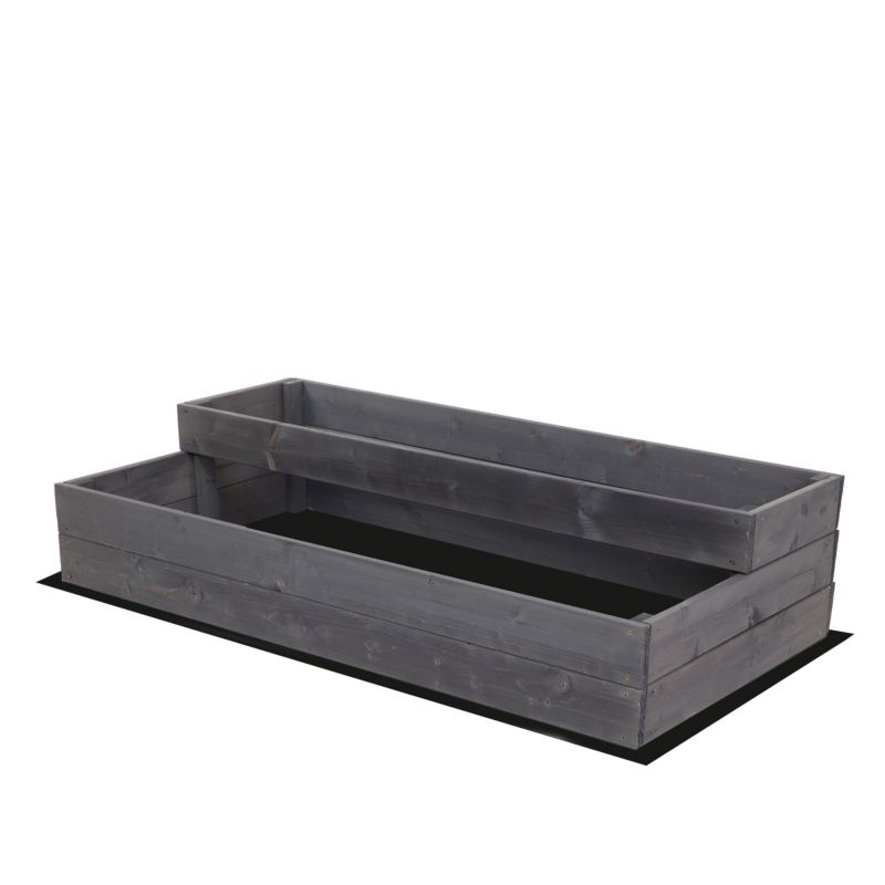 Skrzynia na warzywa MODO24 warzywnik szeroka 27x117x63 cm szara impregnacja 1 szt.