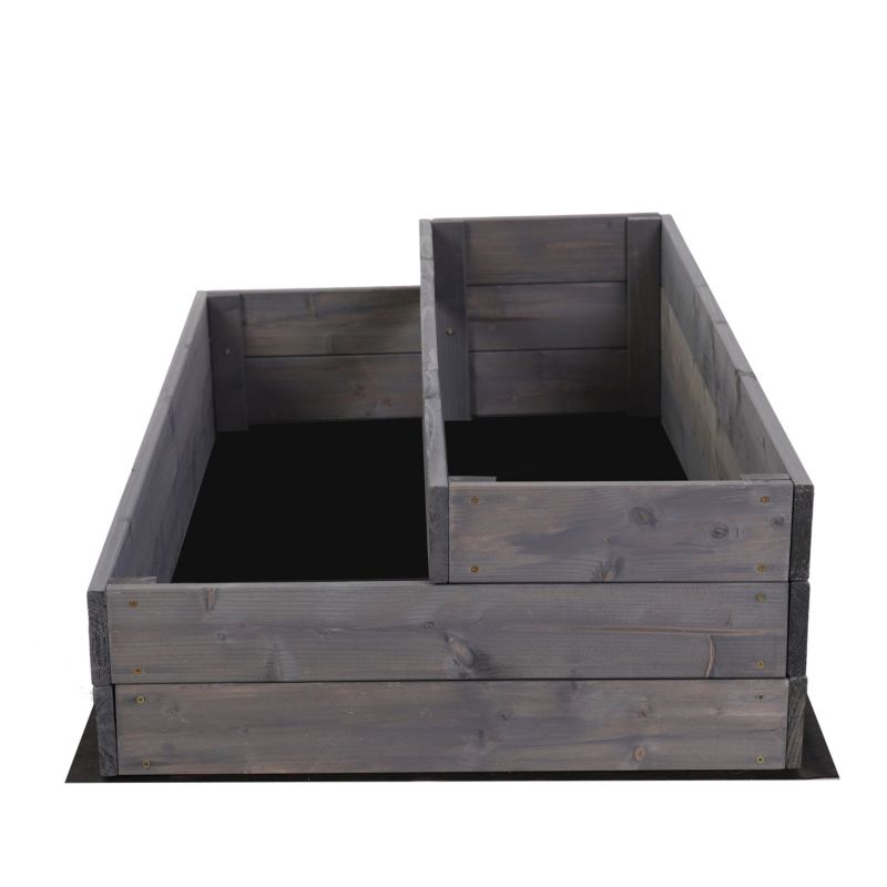 Skrzynia na warzywa MODO24 warzywnik szeroka 27x117x63 cm szara impregnacja 1 szt.