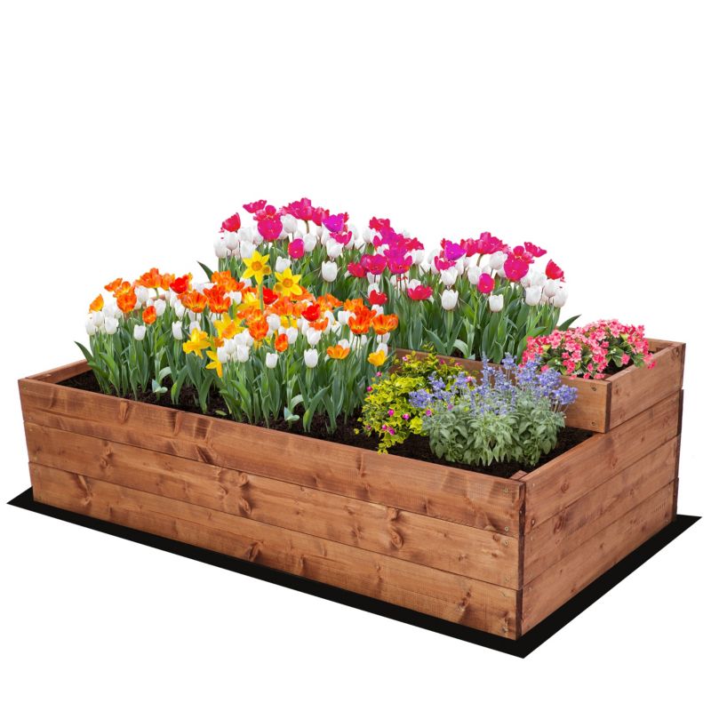 Skrzynia na warzywa MODO24 warzywnik szeroka 36x117x63 cm brązowa impregnacja 1 szt.
