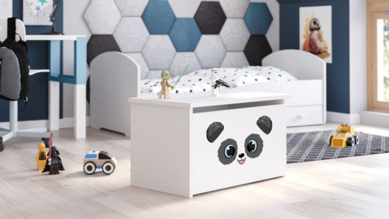 Skrzynia na zabawki Kobi Daria biała z nadrukiem Panda 1 szt.