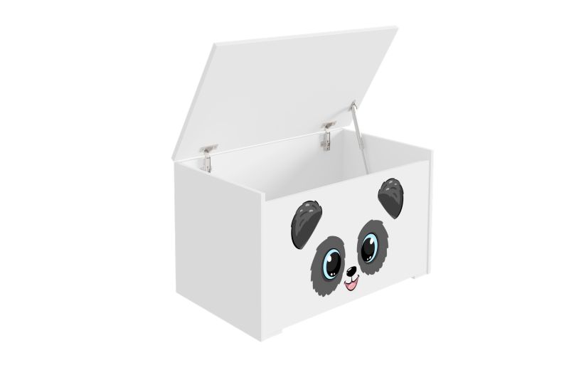 Skrzynia na zabawki Kobi Daria biała z nadrukiem Panda 1 szt.