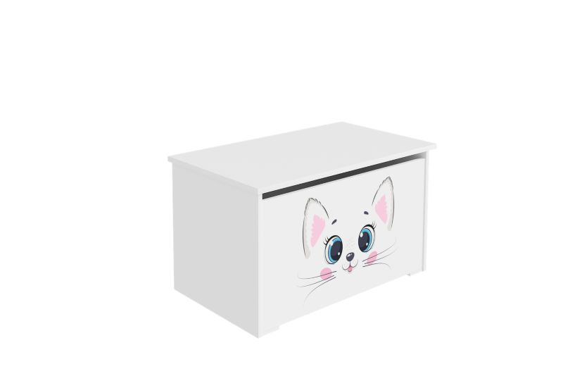 Skrzynia na zabawki Kobi Daria biała z nadrukiem Pink Cat 1 szt.