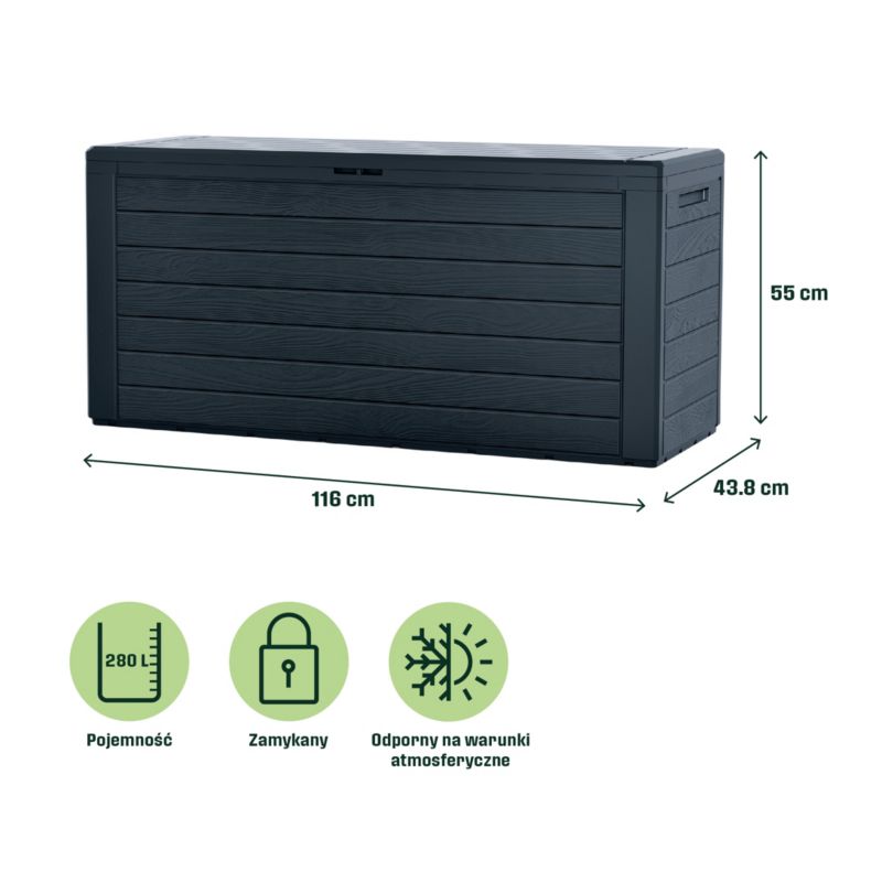 Skrzynia ogrodowa Klikstrom Woodebox 280 l