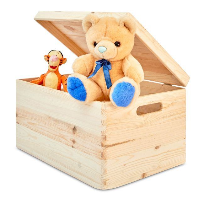 Skrzynia sosnowa z wiekiem 39,5 x 29,5 x 23 cm