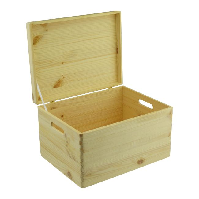 Skrzynia sosnowa z wiekiem 39,5 x 29,5 x 23 cm