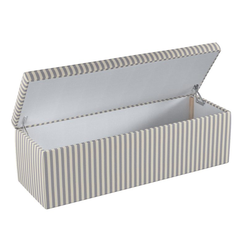 Skrzynia tapicerowana Dekoria 120 x 40 x 40 cm granatowo-białe pasy (1,5cm) 1 szt.