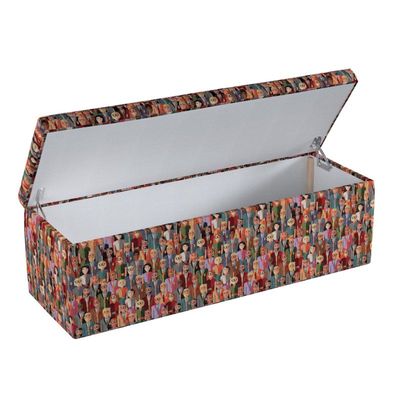 Skrzynia tapicerowana Dekoria 120 x 40 x 40 cm kolorowe ludzkie postacie 1 szt.