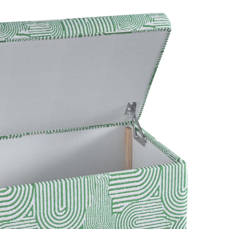 Skrzynia tapicerowana Dekoria 120 x 40 x 40 cm miętowe łuki na kremowym tle 1 szt.