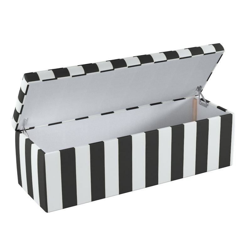 Skrzynia tapicerowana Dekoria 120 x 40 x 40 cm pasy czarno-białe 1 szt.