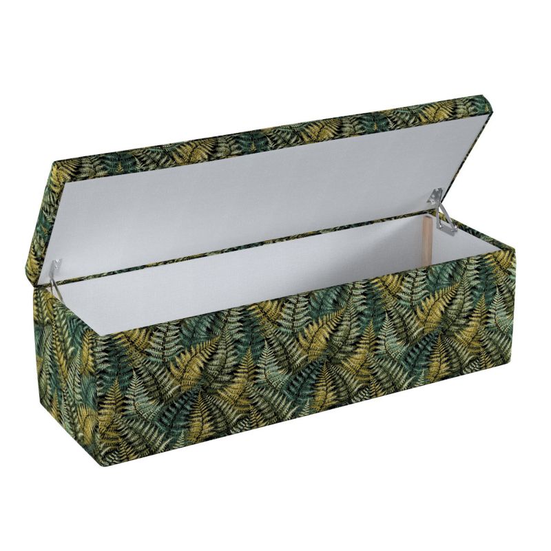 Skrzynia tapicerowana Dekoria 120 x 40 x 40 cm zielone liście paproci 1 szt.