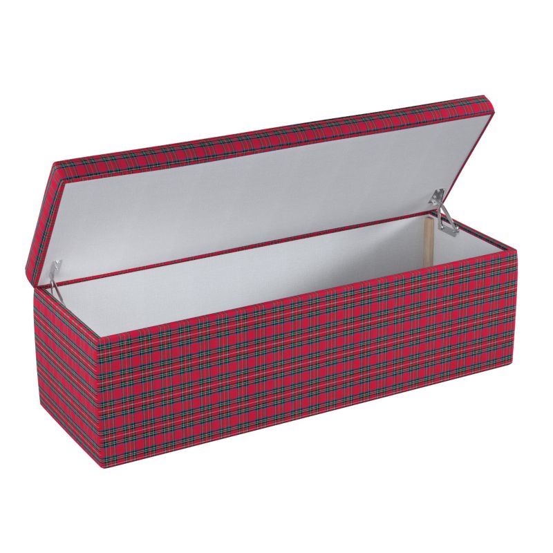 Skrzynia tapicerowana Dekoria 90 x 40 x 40 cm czerwona kratka 1 szt.