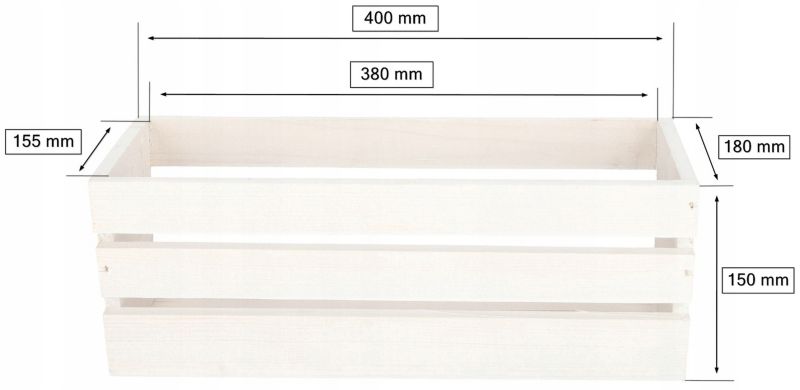 Skrzynka drewniana KOTARBAU balkonowa biała 40 cm 1 szt.