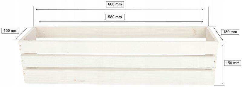 Skrzynka drewniana KOTARBAU balkonowa biała 60 cm 1 szt.