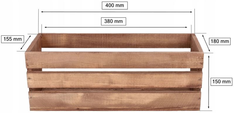 Skrzynka drewniana KOTARBAU balkonowa brązowa 40 cm 1 szt.