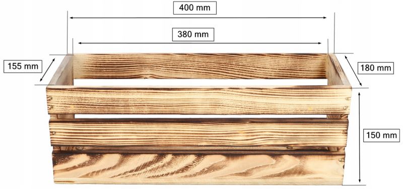 Skrzynka drewniana KOTARBAU balkonowa opalana 40 cm 1 szt.