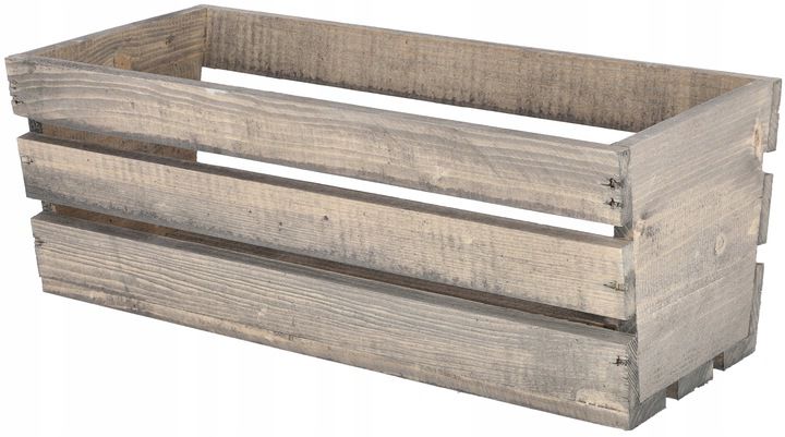 Skrzynka drewniana KOTARBAU balkonowa szara 40 cm 1 szt.