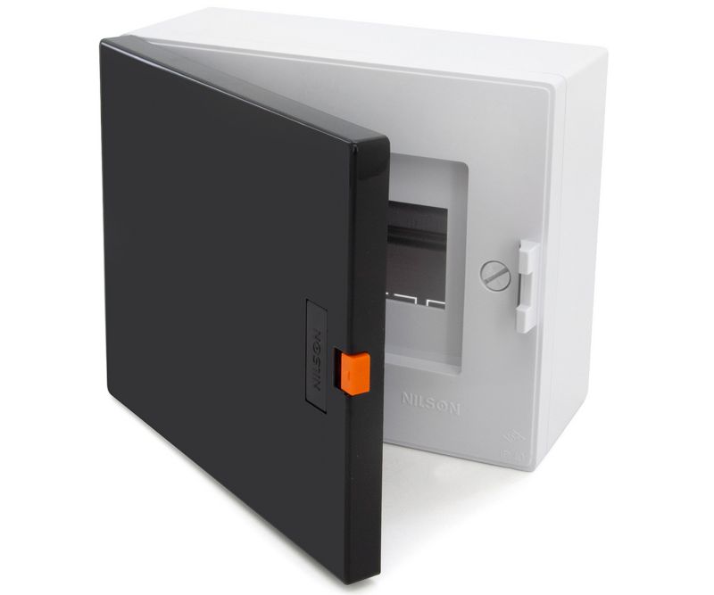 Skrzynka elektryczna NILSON 32881006 6-modułowa IP40, obudowa natynkowa ABS z szyną TH i poziomnicą,  1 szt.