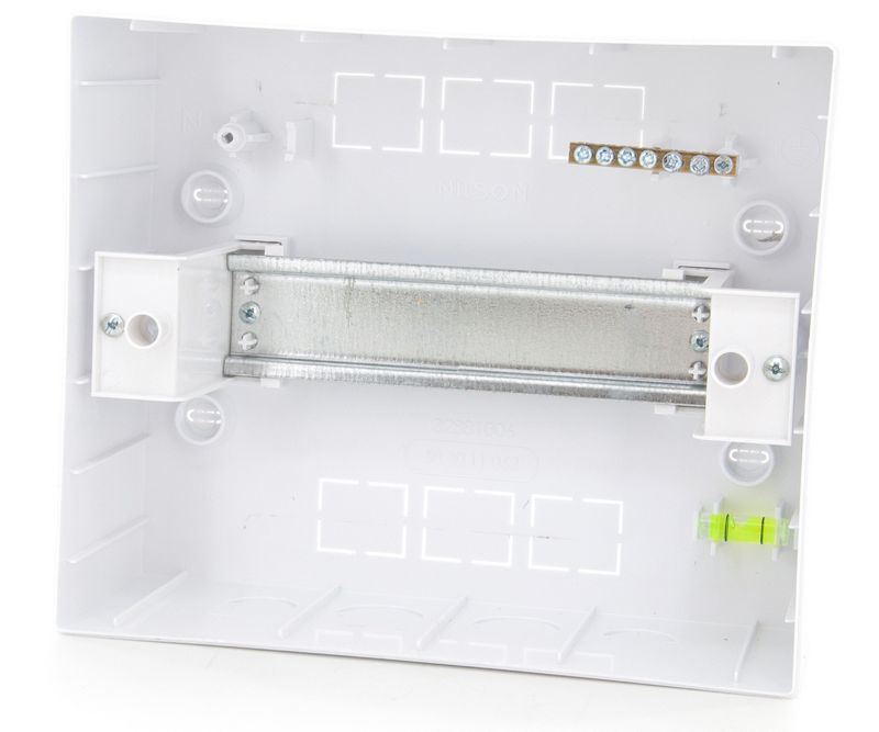 Skrzynka elektryczna NILSON 32881006 6-modułowa IP40, obudowa natynkowa ABS z szyną TH i poziomnicą,  1 szt.